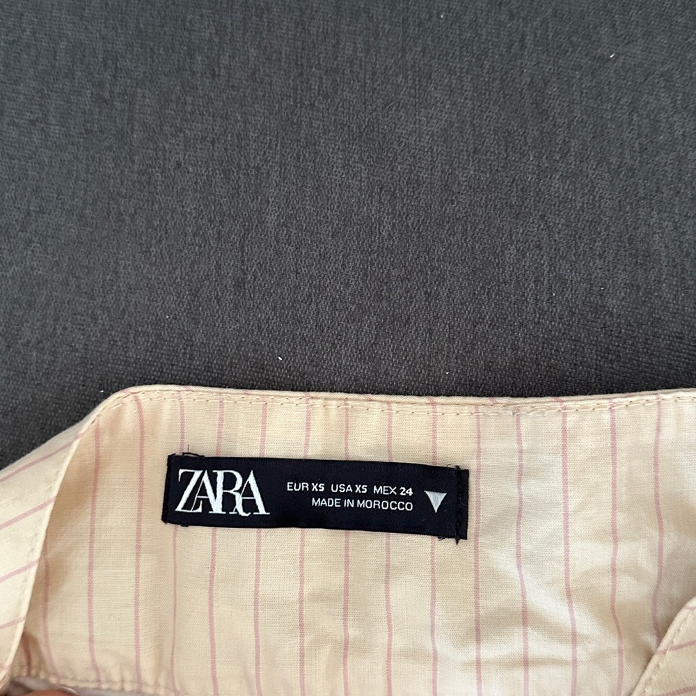 Zara Cream Striped A-Line Skort - Picture 2 of 4